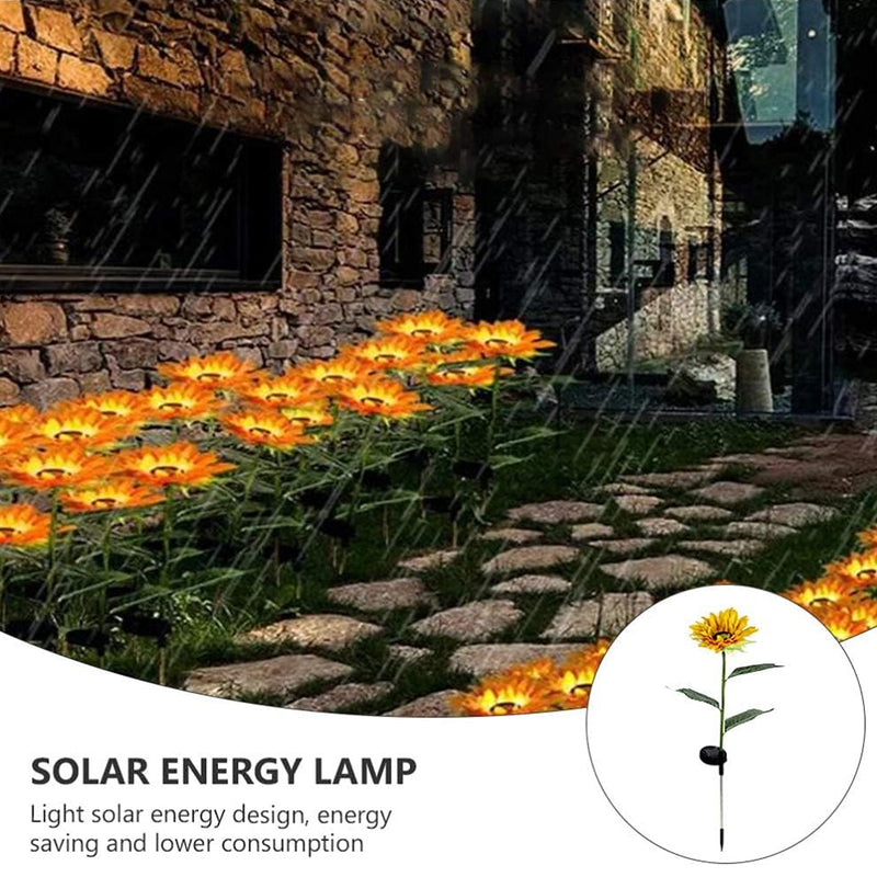 Garden Solar Sunflower Outdoor Led Light  Inserted Ground Simulation Plant (4 Pcs Set)