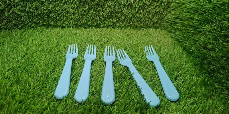 5895  Reusable Premium Heavy Weight Plastic Forks Party Supplies One Size Plastic 5pc Serving Fork Set For Kitchen Travel Home (5pc)