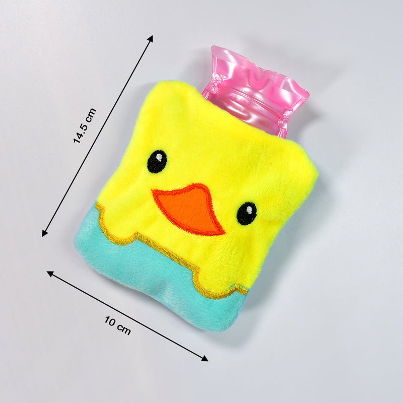 6524 Yellow Duck Design Small Hot Water Bag With Cover For Pain Relief Neck Shoulder Pain And Hand Feet Warmer Menstrual Cramps.