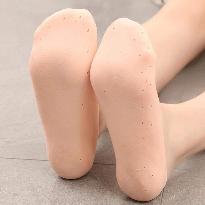 Anti-crack Full Length Silicone Foot Protector Moisturizing Socks (1 Pair  Mix Size)