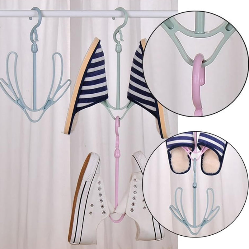 9136 Shoes Drying Hanger Rotatable Shoe Hanging Racks For Balcony Closet (1pc)