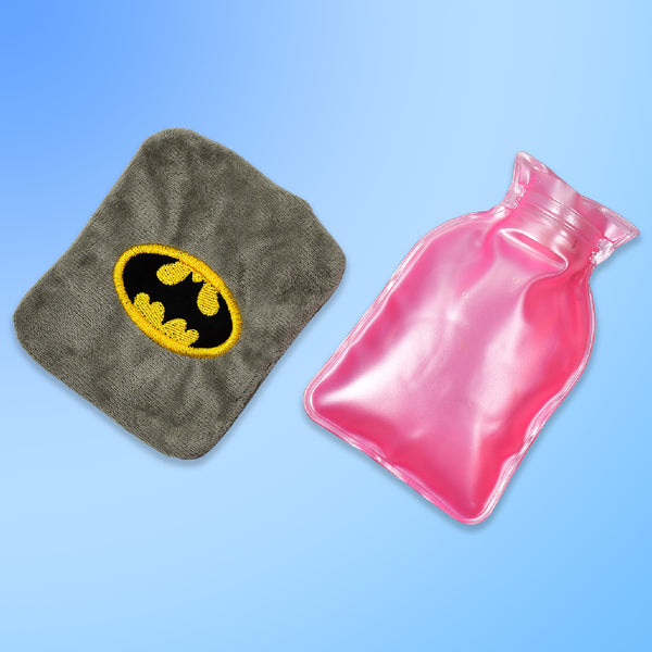 6505 Batman Small Hot Water Bag With Cover For Pain Relief Neck Shoulder Pain And Hand Feet Warmer Menstrual Cramps.