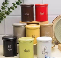 8-Piece Spice Jar Set,Mild Steel with BPA-Free Lids