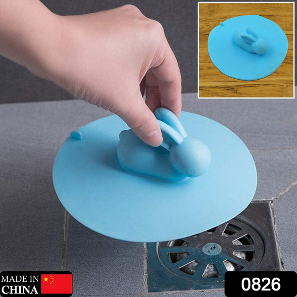 0826 Drain Cover Water Stopper Tank Stopper Rabbit Silicone Odor Resistant Drain Lid Shower Drain Cover Shower Plughole Cover Sink Strainer Silicone Bath Drain Cover Kitchen Sink Accessories Bathtub Kitchen Bathroom (1 Pc )