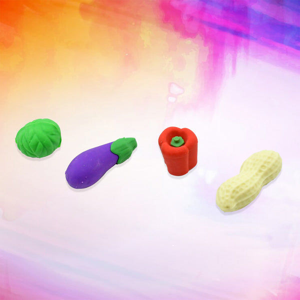 Mini Cute Vegetables And Fruits Erasers Or Pencil Rubbers For Kids 1 Set Fancy  Stylish Colorful Erasers For Children Eraser Set For Return Gift Birthday Party School Prize3d Erasers  (4 Pc Set)