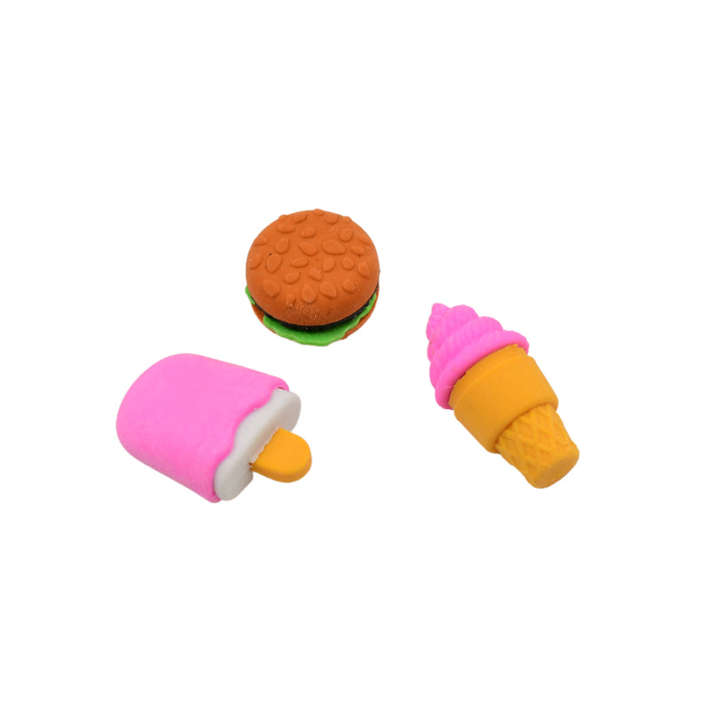 Mix Design Fancy  Stylish Colorful Erasers (1 Set  3 Pc Set)