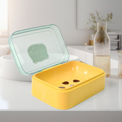 Plastic Soap Dish Portable Plastic Self Draining Soap Holder (1 Pc  Mix Color)