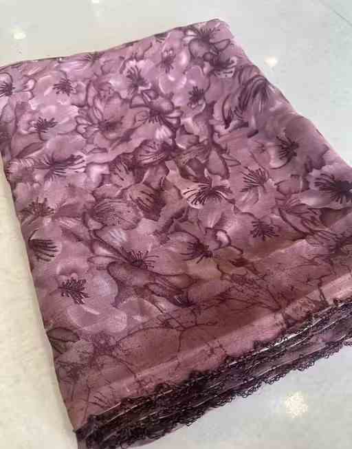 Georgette Printed Saree (Lace Border)