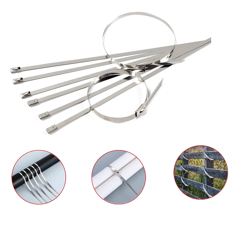 Stainless Steel Cable Tie  (4.6x100mm  10 Pcs Set)