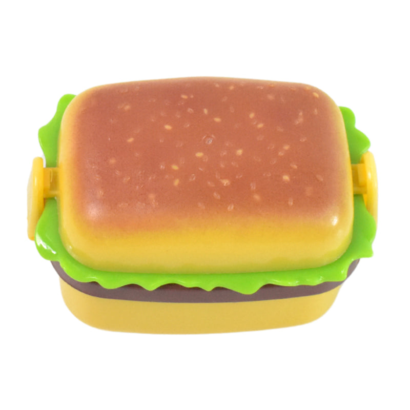 Plastic Burger Shape Small Size Double Hole Sharpener With Eraser (1 Set)
