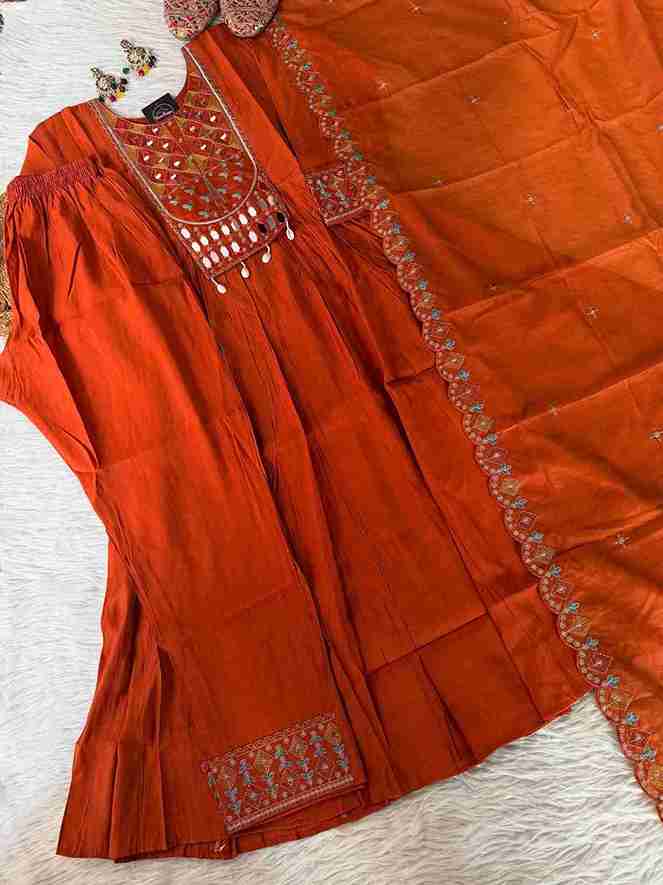 Embroidered Mirror Work Kurti Set Vibrant Ethnic Elegance