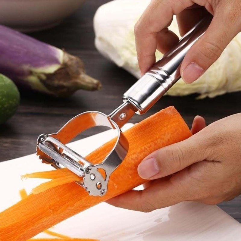 5505 Multi-function 2 In 1 Potato Peeler And Julienne Cutter Stainless Steel Potato Peeler Grated Carrot Grated Suitable For Peeling And Shredding Fruit And Vegetables Kitchen Accessories (1 Pc)