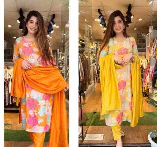 Kurta With Dupatta And Bottomwear