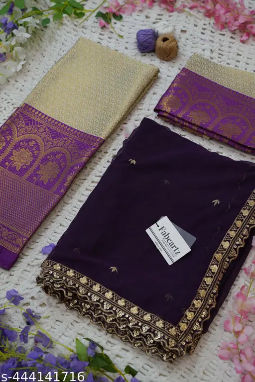 Beautiful Embroidery work Unstitched Half Saree with Woven Design & Rangoli Embroidery Dupatta For Women