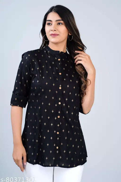 Adorable Fashionista Classy Print Superior Comfy Graceful Look Fashionable Trendy Fit & Flare Women Top