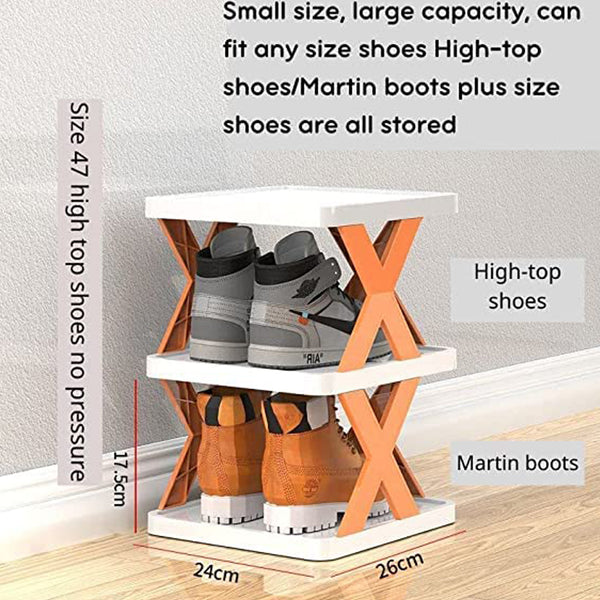 9054a   6 Layer Shoe Rack Design Lightweight Adjustable Plastic Foldable Shoe Cabinet Storage Portable Folding Space Saving Shoe Organizer Home And Office