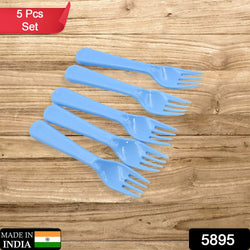 5895  Reusable Premium Heavy Weight Plastic Forks Party Supplies One Size Plastic 5pc Serving Fork Set For Kitchen Travel Home (5pc)