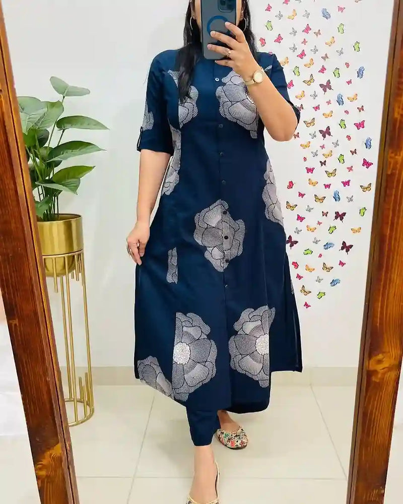 COTTON WITH PRINTED CORD SET