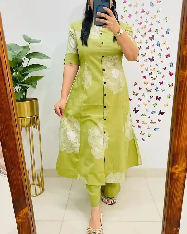 COTTON WITH PRINTED CORD SET