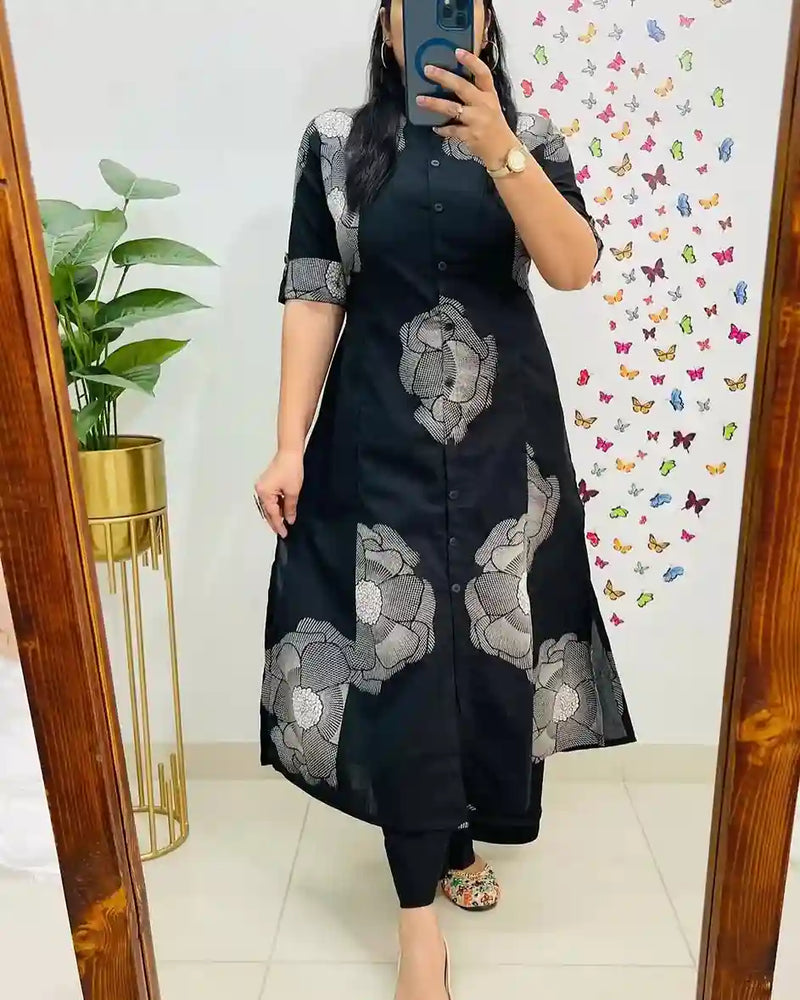 COTTON WITH PRINTED CORD SET