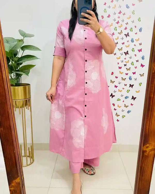 COTTON WITH PRINTED CORD SET