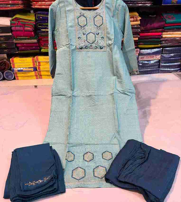 Women’s Casual Embroidery Cotton Kurta Set