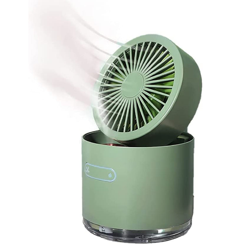 7615 Mini Desktop Cooling Fan Automatic Shaking Head Rotating Spray Humidifier Fan Water Cooling Small Fan Desktop Mini Air Conditioning Fan With Small Water Tank (Battery Not Include)