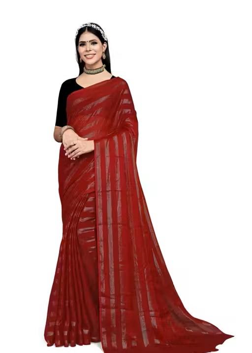 Striped Bollywood Chiffon Saree