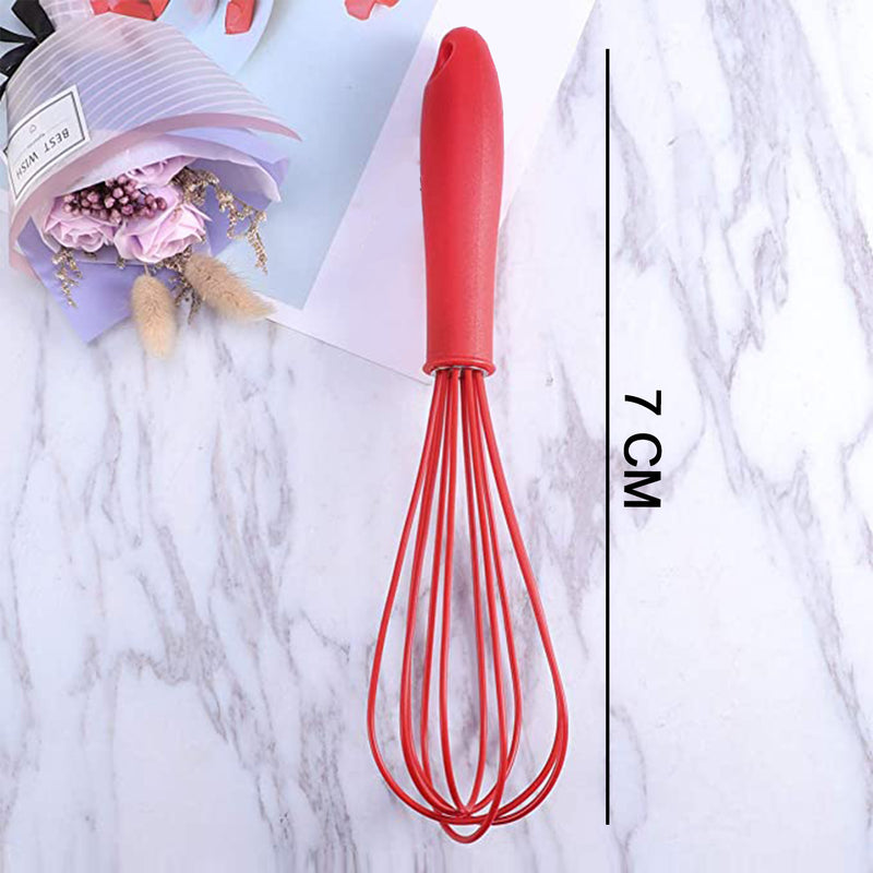 2930 Manual Whisk Mixer Silicone Whisk Cream Whisk Flour Mixer Rotary Egg Mixer Kitchen Baking Tool.