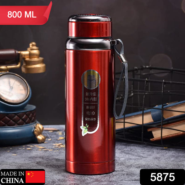 5875 800ml Stainless Steel Water Bottle For Men Women Kids  Thermos Flask  Reusable Leak-proof Thermos Steel For Home Office Gym Fridge Travelling