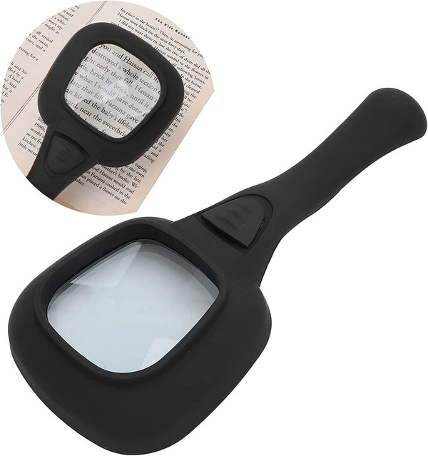 1607 Handheld Magnifying Glass 6 Led Illuminated Lighted Magnifier For Seniors Reading Soldering Inspection Coins Jewelry Exploring