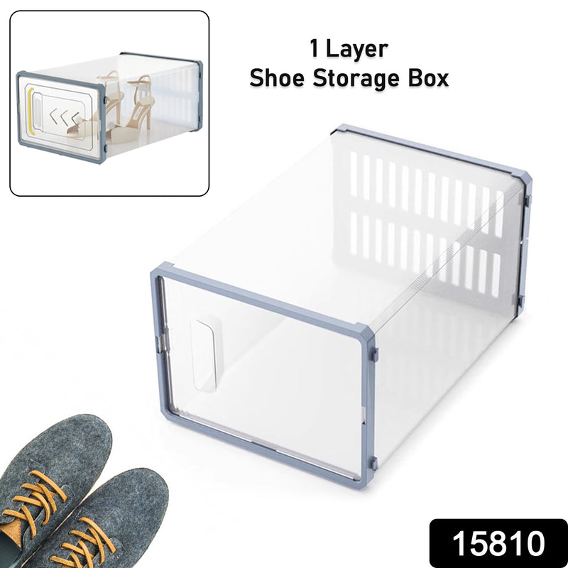 Plastic Stackable Shoe Storage Box (1 Pc)