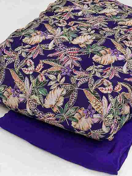 Beautiful natural crepe embroidery Saree