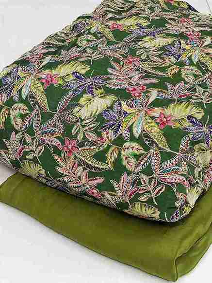 Beautiful natural crepe embroidery Saree