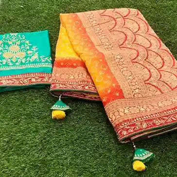 Pure Georgette Designere Embrodery Bridal Saree