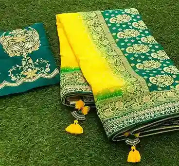 Pure Georgette Designere Embrodery Bridal Saree