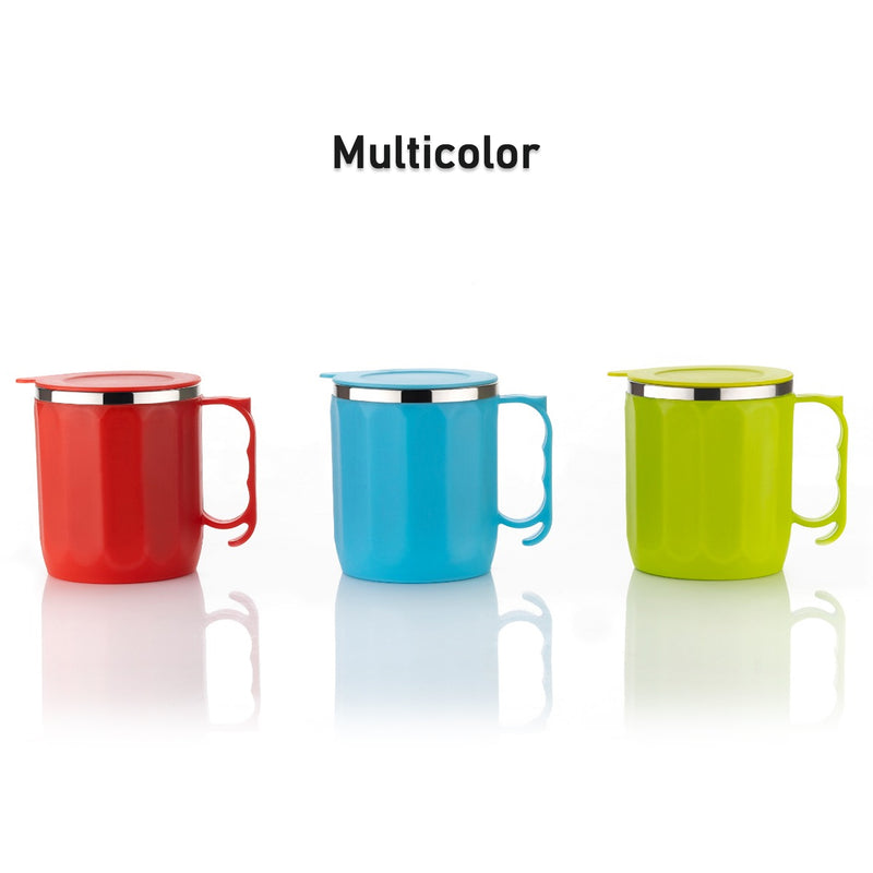 Stainless Steel Lid Cover Hot Coffeetea Mug Hot Insulated Double Wall Stainless Steel Coffee And Milk Cup With Lid - Coffee Cup Approx 250 Ml 300 Ml ( 1 Pc Mix Color)