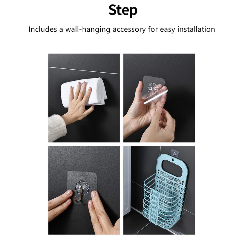 8145 Wall Hanging Laundry Basket Clothes Hanger Dirty Hamper Clothes Storage Hook Clothes Rails For Laundry Washing Machine Bathroom Kids Dirty Clothes Storage Hanger (1 Pc)