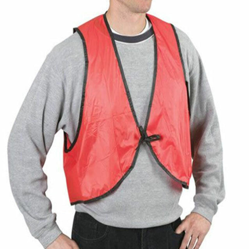 7453 Economy Safety Vest Soft Vinyl With Tie Closure For Identifying Staff And Volunteers Adult Pvc Safety Vest High Visibility For Outdoor Operator