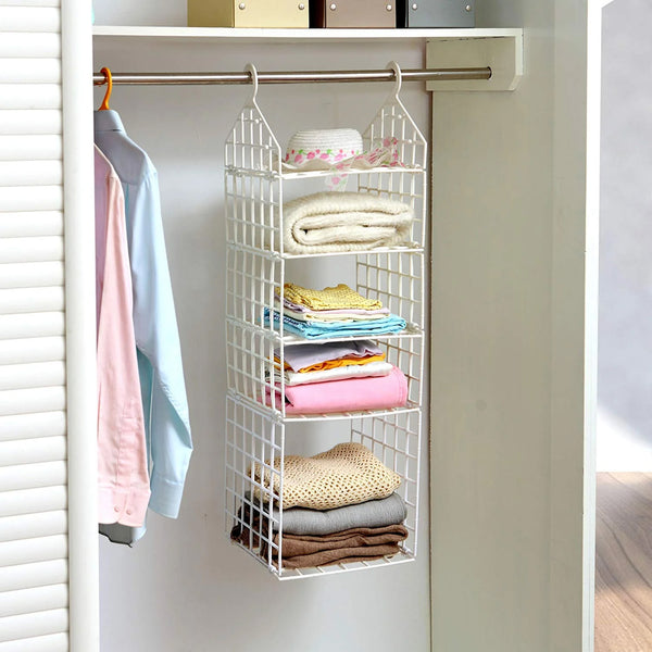 4526 Multipurpose 5 Layer Folding Clothes Storage Rackscloset For Students Wardrobe Shelves Socks Scarf T-shirt Etchanging Organizer Storage Holders  Racks