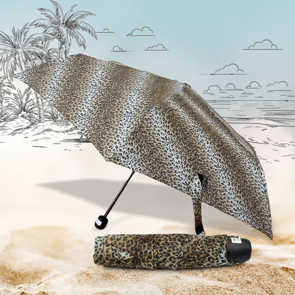 Leopard Shape 3-fold Sun  Rain Protective Foldable Umbrella (1 Pc)