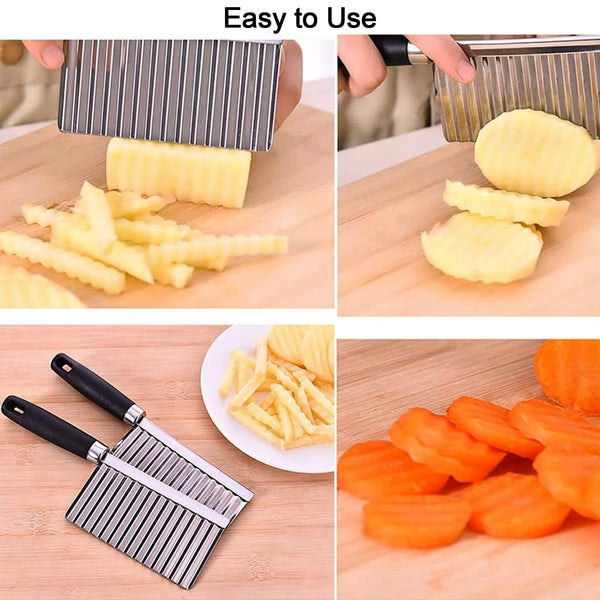 2007 Stainless Steel Vegetable Salad Chopping Knife Crinkle Cutters