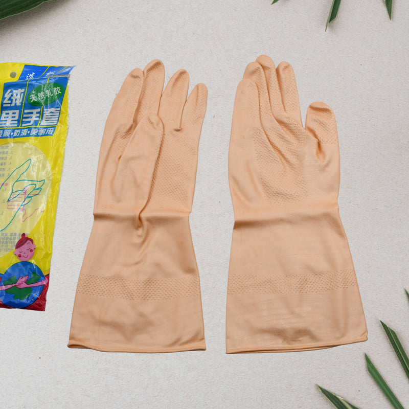 4855a  Multipurpose Natural Gum Rubber Reusable Cleaning Gloves