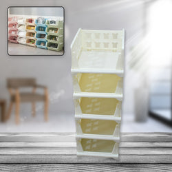 7888 5 Layer Stackable Multifunctional Storagefor Clothes Foldable Drawer Shelf Basket Utility Cart Rack Storage Organizer Cart For Kitchen Pantry Closet Bedroom Bathroom Laundry (5 Layer 1 Pc)