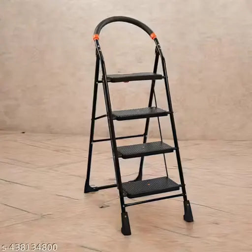 4 Step Steel Folding Ladders Stool with Wide Anti-Slip Pedal