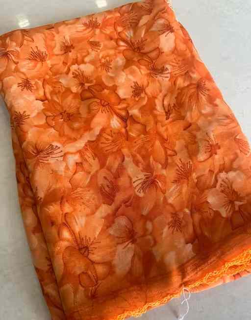 Georgette Printed Saree (Lace Border)