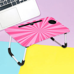 Barbie Design Foldable Bed Study Table Portable Multifunction Laptop Table Lapdesk For Children Bed Foldable Table Work Office Home With Tablet Slot  Cup Holder