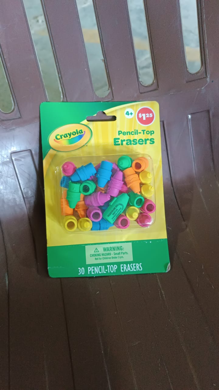 Pencil Top Eraser Rubber Erasers (1 Pc  Mix Color)