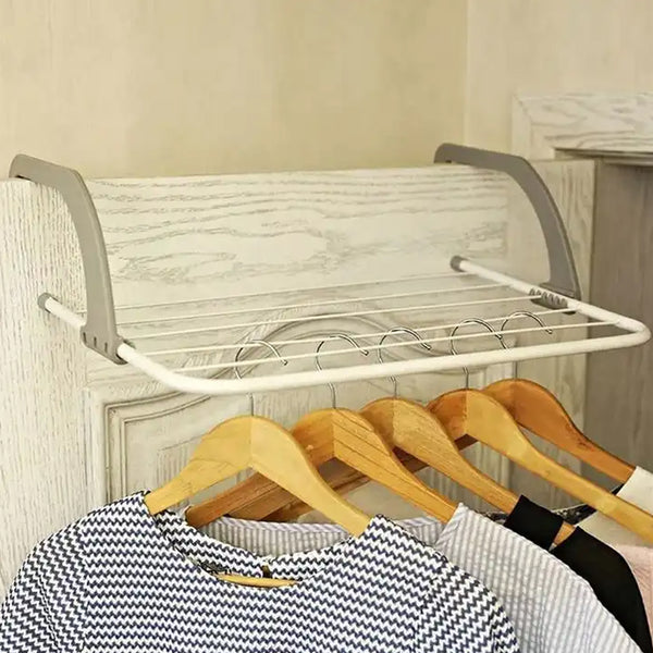 0333 Metal Steel Folding Drying Rack For Clothes Balcony Laundry Hanger For Small Clothes Drying Hanger Metal Clothes Drying Stand Socks And Plant Storage Holder Outdoor  Indoor Clothes-towel Drying Rack Hanging On The Door Bathroom