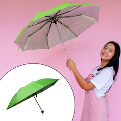 8539 3 Fold Sun Protective Solid Foldable Outdoor Umbrella Portable Sun Uv Protection Lightweight Rain Umbrella With Umbrella Case For Girls Women Men Boys